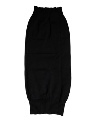 Black Cashmere Knitted Neck Warmer Foulard Scarf
