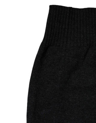 Black Cashmere Knitted Neck Warmer Foulard Scarf