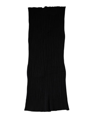 Black Cashmere Knitted Neck Warmer Foulard Scarf