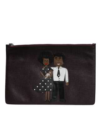 Bolso de mano para hombre marrón con adornos #DGFAMILY