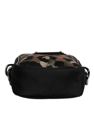 Multicolor Leopard Jacquard Logo Plaque Neck Strap Bag