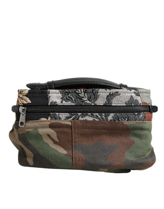 Riñonera de cintura con parche de camuflaje multicolor y logo