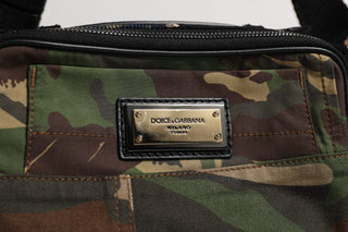 Riñonera de cintura con parche de camuflaje multicolor y logo