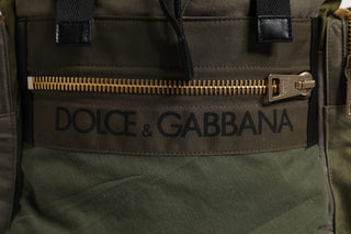 Military Green Patchwork Travel Backpack Bag