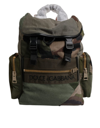 Militärgrüner Patchwork-Reiserucksack