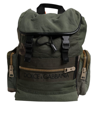 Militärgrüner Patchwork-Reiserucksack