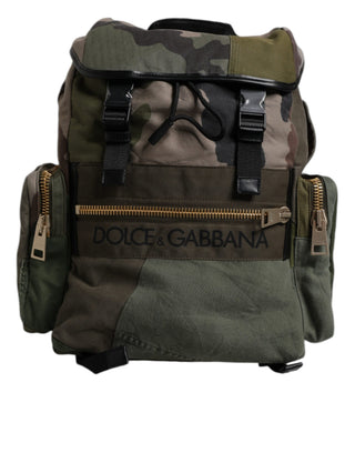 Militärgrüner Patchwork-Reiserucksack