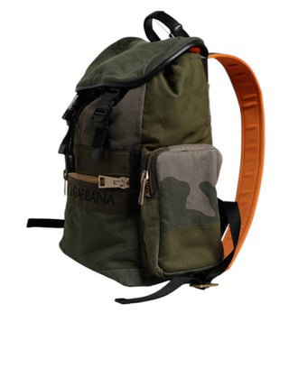 Mochila escolar de patchwork verde militar