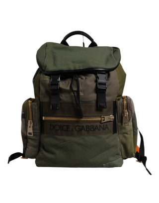 Militärgrüner Patchwork-Reiserucksack