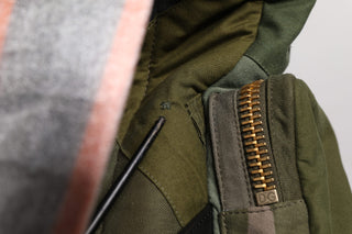 Militärgrüner Patchwork-Reiserucksack