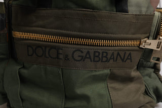 Military Green Patchwork Travel Backpack Bag