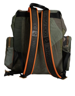 Militärgrüner Patchwork-Reiserucksack