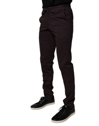 Pantalones de vestir ajustados para hombre de algodón puro marrón