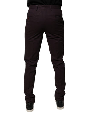 Pantalones de vestir ajustados para hombre de algodón puro marrón