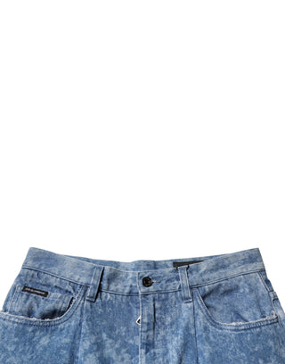 Jeans de mezclilla ajustados para hombre de algodón teñidos con nudos azules