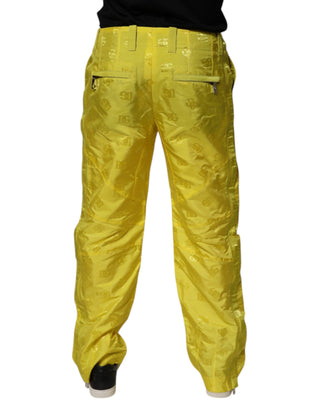 Pantalones rectos de poliéster con monograma DG amarillo