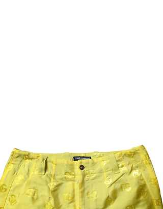 Pantalones rectos de poliéster con monograma DG amarillo
