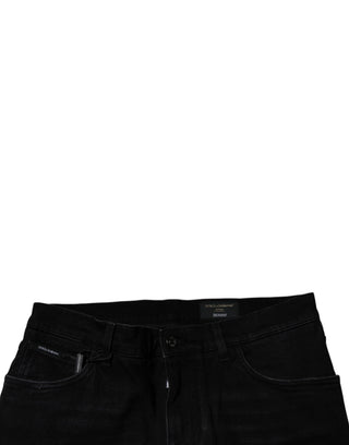 Black Ripped Cotton Skinny Men Denim Jeans