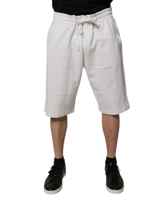 Weiße Baumwoll-Sweatshorts Herren Bermudas