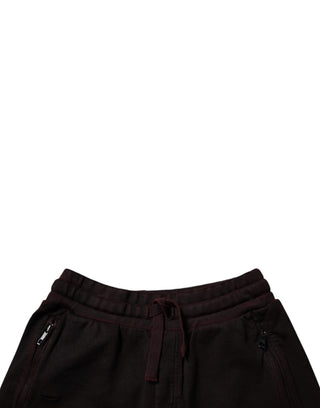 Maroonfarbene Baumwoll-Sweatshorts für Herren, Bermudashorts