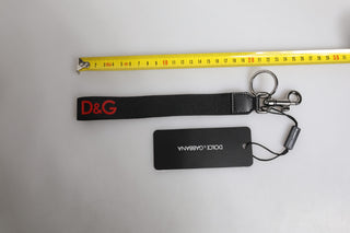 Schwarzes Logo Nylon Silber Messing Herren Halter Schlüsselanhänger