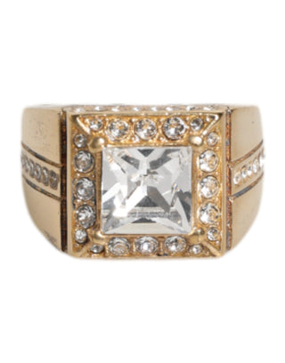 Vergoldeter 925er Sterling Silber Ring mit Kristallen