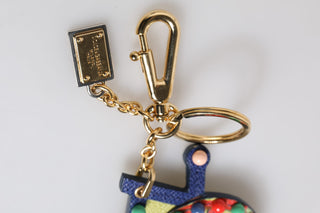 Llavero Carretto multicolor de latón dorado  
