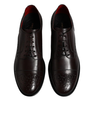 Zapatos de vestir Derby para hombre de piel de becerro granate