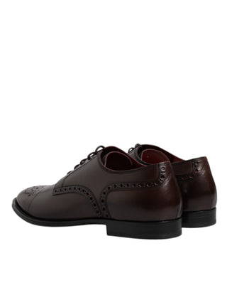 Zapatos de vestir Derby para hombre de piel de becerro granate