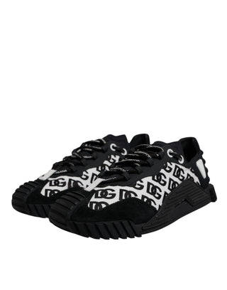 Schwarze Logo Schnür-Sneaker Low Top NS1