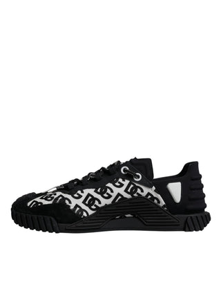 Schwarze Logo Schnür-Sneaker Low Top NS1