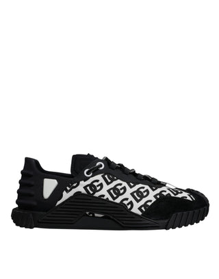 Schwarze Logo Schnür-Sneaker Low Top NS1