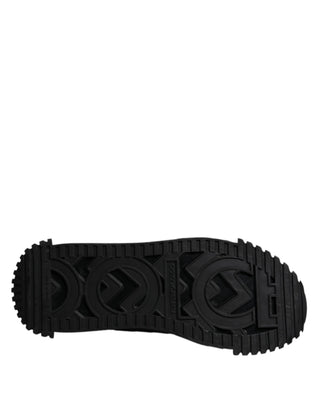 Schwarze Logo Schnür-Sneaker Low Top NS1