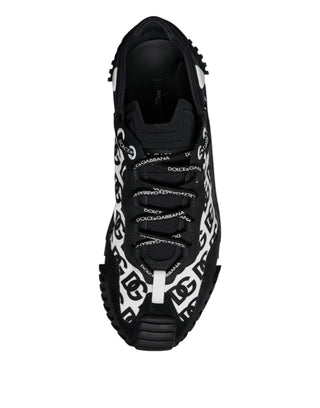 Schwarze Logo Schnür-Sneaker Low Top NS1