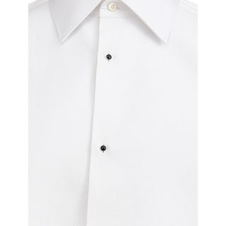 Camisa de vestir blanca de algodón