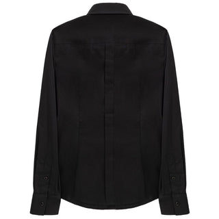 Camisa de vestir de algodón negra