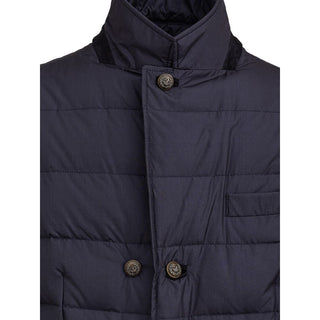 Blue Polyester Coat