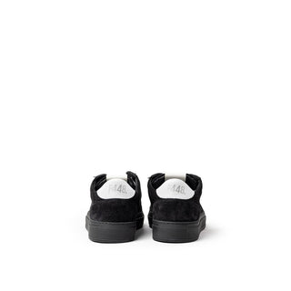 Black Suede Leather Athletic Sneakers