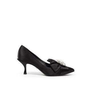 Zapatos de tacón de viscosa negra