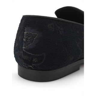 Blue Leather Slip-On Loafers