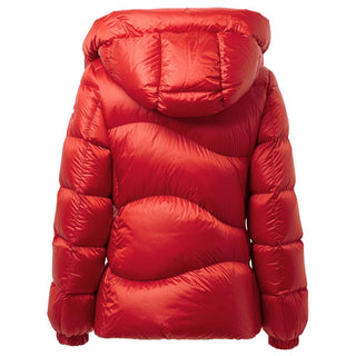 Rote, durchgehende Polyamid-Jacke