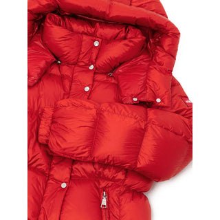 Rote, durchgehende Polyamid-Jacke