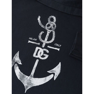 Blaues Baumwoll-Sweatshirt