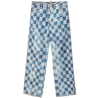 Jeans de algodón azul de corte relajado  