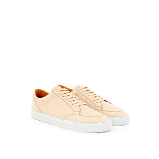 Pink Leather Low Top Sneakers