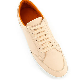 Pink Leather Low Top Sneakers