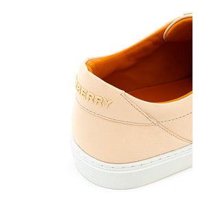 Pink Leather Low Top Sneakers