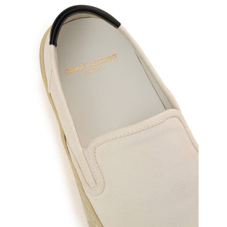 White Cotton Low Top Sneakers