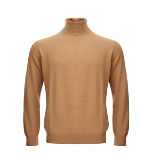 Suéter de cuello alto de lana marrón