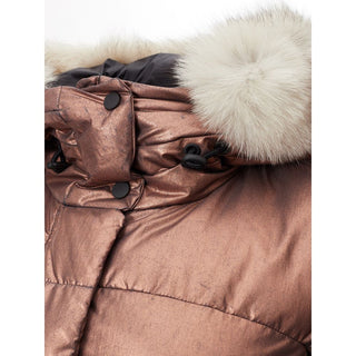 Pink Polyester Full-Length Jacket